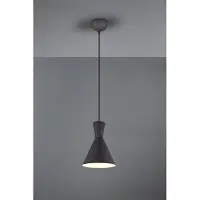 Meine Wunschleuchte LED Pendelleuchte 1flammig Metall Lampenschirm Ø20cm Schwarz über Esszimmertisch