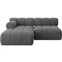ALTDECOR Modulares Sofa Ecksofa in L-Form - Razon-L1 - 190x160x70 cm Dunkelgrau Corner modular Sofa Eckcouch Couch Wohnlandschaft Cauchsofa Polstersofa