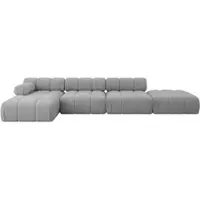 ALTDECOR Modulares Sofa Ecksofa in L-Form - Lizur-L2 - 380x160x70 cm Hellgrau Corner modular Sofa Eckcouch Couch Wohnlandschaft Cauchsofa Polstersofa