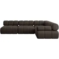 ALTDECOR Modulares Sofa Ecksofa in L-Form - Mende-L2 - 285x190x70 cm Braun Corner modular Sofa Eckcouch Couch Wohnlandschaft Cauchsofa Polstersofa