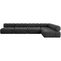 ALTDECOR Modulares Sofa Ecksofa in L-Form - Samaro-L3 - 380x190x70 cm Schwarz universal, links/rechts Corner modular Sofa Eckcouch Couch Wohnlandschaft Cauchsofa Polstersofa