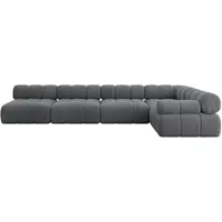 ALTDECOR Modulares Sofa Ecksofa in L-Form - Mende-L3 - 380x190x70 cm Dunkelgrau Corner modular Sofa Eckcouch Couch Wohnlandschaft Cauchsofa Polstersofa