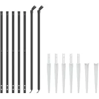 vidaXL Maschendrahtzaun mit Bodenhülsen Anthrazit 1x10 m