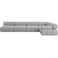 ALTDECOR Modulares Sofa Ecksofa in L-Form - Mende-L3 - 380x190x70 cm Hellgrau Corner modular Sofa Eckcouch Couch Wohnlandschaft Cauchsofa Polstersofa