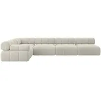 ALTDECOR Modulares Sofa Ecksofa in L-Form - Mende-L3 - 380x190x70 cm Cremeweiß Corner modular Sofa Eckcouch Couch Wohnlandschaft Cauchsofa Polstersofa