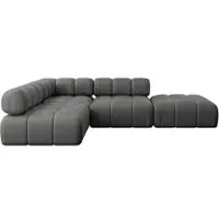ALTDECOR Modulares Sofa Ecksofa in L-Form - Favio-L1 - 285x190x70 cm Dunkelgrau universal, links/rechts Corner modular Sofa Eckcouch Couch Wohnlandschaft Cauchsofa Polstersofa