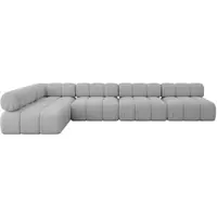 ALTDECOR Modulares Sofa Ecksofa in L-Form - Samaro-L3 - 380x190x70 cm Hellgrau universal, links/rechts Corner modular Sofa Eckcouch Couch Wohnlandschaft Cauchsofa Polstersofa