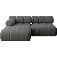 ALTDECOR Modulares Sofa Ecksofa in L-Form - Razon-L1 - 190x160x70 cm Dunkelgrau Corner modular Sofa Eckcouch Couch Wohnlandschaft Cauchsofa Polstersofa
