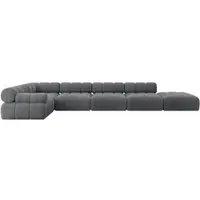 ALTDECOR Modulares Sofa Ecksofa in L-Form - Felto-L3 - 475x190x70 cm Dunkelgrau Corner modular Sofa Eckcouch Couch Wohnlandschaft Cauchsofa Polstersofa