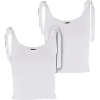 Urban Classics Damen Tied Basic Jersey Top 2er-Pack Weiß/Weiß