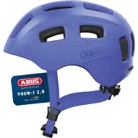 ABUS Fahrradhelm Youn-I 2.0 - mit Licht für Kinder, Jugendliche und junge Erwachsene - für Mädels und Jungs - mono blau, Größe M