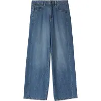 s.Oliver Weite Jeans JUNIOR, Mädchen, Gr. 140, N-Gr, blau, Denim/Jeans, Obermaterial: 100% Baumwolle, unifarben, normal lang, Jeans Weite Jeans, aus reiner Baumwolle