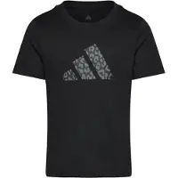 Adidas T-Shirt SPORTSWEAR "JUNIOR GIRLS GRAFIK, TIERMUSTER", Mädchen, Gr. 170, schwarz, Obermaterial: 100% Baumwolle, normal, Rundhals, Shirts T-Shirt