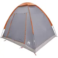 vidaXL Campingzelt 2 Personen Grau und Orange Polyester und Stahl