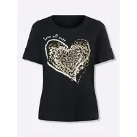Sieh an! Kurzarm-Shirt in schwarz-goldfarben | Gr.: 40