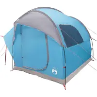 vidaXL Autozelt Blau 3-Personen Polyester und Stahl