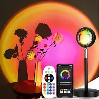 Aiorber Sonnenuntergangslicht, 180° schwenkbar,16 Farben,4 Lichtmodi,LED-Projektorlicht,ferngesteuert,für Raumdeko &Fotografie, 23,6x9,9x9,9cm,Schwarz