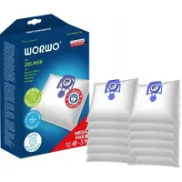 WORWO ZMB02X12, Staubbeutel, Zylinder-Vakuum, Weiß, Bestron A 3215 P, K 00018, K 00020, K 1800 EB, K 2000, K 2000 Animal, K 2000 E, K 2000 EZ, K 2000..., Karton mit Aufhänger, 12 Stück(e)
