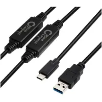 Microconnect USB3.1CA10AMP, 10 m, USB C, USB A, USB 3.2 Gen 1 (3.1 Gen 1), Schwarz