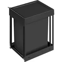 Songmics Mülleimer Küche, für Unterschrank, 1 x 20 L, Abfalleimer, ausziehbar, Stahlrahmen, schwarz