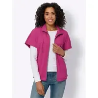 Sieh an! Shirtjacke SIEH AN "Shirtjacke Shirtjacke in Ripp-Qualität mit Baumwolle", Damen, Gr. 56, pink (fuchsia), Sportlich, Shirts Shirtjacke