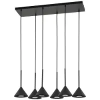 TK Lighting Hängeleuchte Cono Mini, 6-flammig, schwarz GU10