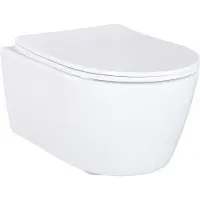 BELVIT spülrandloses Wand-WC in Weiß mit Softclose-WC-Sitz – moderne Toilette im RIM-OFF Design, hygienisch und pflegeleicht