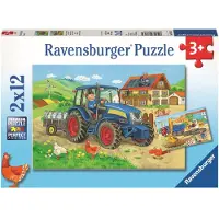 Ravensburger 2 x 12 Teile Kinder Puzzle Baustelle und Bauernhof 07616