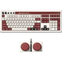 8Bitdo Retro 108, Volle Größe (100%), Verkabelt & Kabellos, USB + RF Wireless + Bluetooth, Mechanischer Switch, Burgund, Weiß