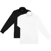 Ragman Rollkragenshirt "Set:", Herren, Gr. L, schwarz-weiß (weiß schwarz, 001), Jersey, Baumwolle, regular fit, Shirts Rollkragenshirt