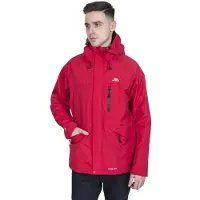 Trespass Corvo Jacke, wasserdicht, atmungsaktiv, winddicht, verstellbare Kapuze, Rot, XXS
