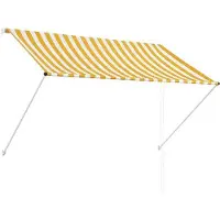 OEM Handgefertigtes Knikarmschirm - 200 x 150 cm - UV-beständig & Wasserabweisend - Gelb & Weiß gestreift