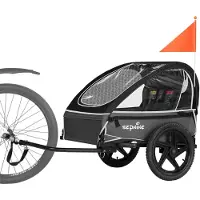 Sepnine BT609 Kinder-Fahrradanhänger – 2 Kinder, faltbar, wasserdicht - Schwarz