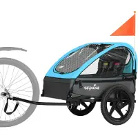 Sepnine BT609 Kinder-Fahrradanhänger – 2 Kinder, faltbar, wasserdicht - Blau