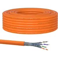 RedStar24 Cat.7 Netzwerkkabel Verlegekabel 1000 MHz S/FTP 15 m Rolle PIMF Orange