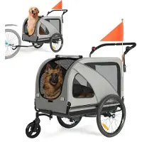 Sepnine 10202NS Pet Trailer 50KG, Verstellbarer Griff, Wasserdicht, 19" Räder - Grau