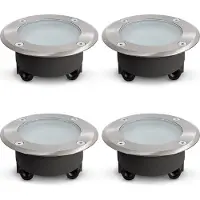 SSC-LUXon 4 Stück VISKOS Bodeneinbaustrahler inkl. klarem & milchigem Glas flach IP67 befahrbar – Bodenspot rund GX53 (ohne Leuchtmittel)