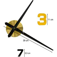 Northix Aufkleber Wanduhr 100-120 cm schwarz gold