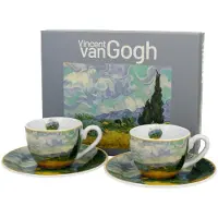 DUO sp. z o.o. Duo | Espressotassen Set Van Gogh - 90 ml - Kunstvolles Design - Hochwertige Porzellanqualität - Ergonomisch