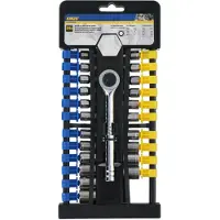 Kinzo 24-teiliges Steckschlüssel-Set mit Ratsche