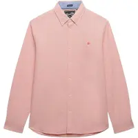 Superdry für Herren. M4011100A Schickes rosa Oxford-Hemd (XL), Lässig, Baumwolle, Klassisch, Langarm