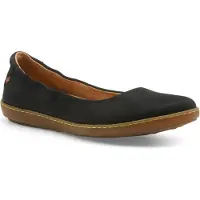 El naturalista für Damen. 253002010005_001 Leder Ballerina Schuhe N5300 Coral schwarz (38), Wohnung, 1 bis 3 cm, Keine, Lässig