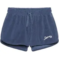 Superdry für Damen. W7110505A Heritage Frottee-Shorts blau (L), Lässig, Baumwolle