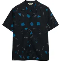 Superdry für Herren. M4011137A Hemd Cabana Print navy (L), Lässig, Baumwolle, Kurzarm, Marine