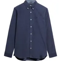 Superdry für Herren. M4011044A Classic Needle Cord navy Hemd (L), Lässig, Baumwolle, Langarm, Marine