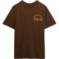 Superdry für Herren. M1012128A Kupferlabel-T-Shirt braun (S), Lässig, Baumwolle, Kurzarm