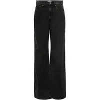 ONLY High-waist-Jeans "ONLHOPE HW WIDE DNM REA129 NOOS", Damen, Gr. 32, Länge 32, schwarz (schwarz denim), Denim/Jeans, Obermaterial: 100% Baumwolle, unifarben, lang, Jeans High-waist-Jeans, Baumwolle