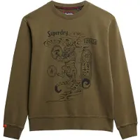 Superdry für Herren. M2014249A Tokyo Narrative Lose Sweatshirt braun grünlich braun (3XL), Lässig, Baumwolle
