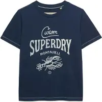 Superdry für Damen. W1011872A Heritage Hamptons T-shirt navy (XS), Lässig, Baumwolle, Kurzarm, Marine
