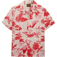 Superdry für Damen. W4010586A Strand Bedrucktes Shirt rot (M), Lässig, Baumwolle, Kurzarm